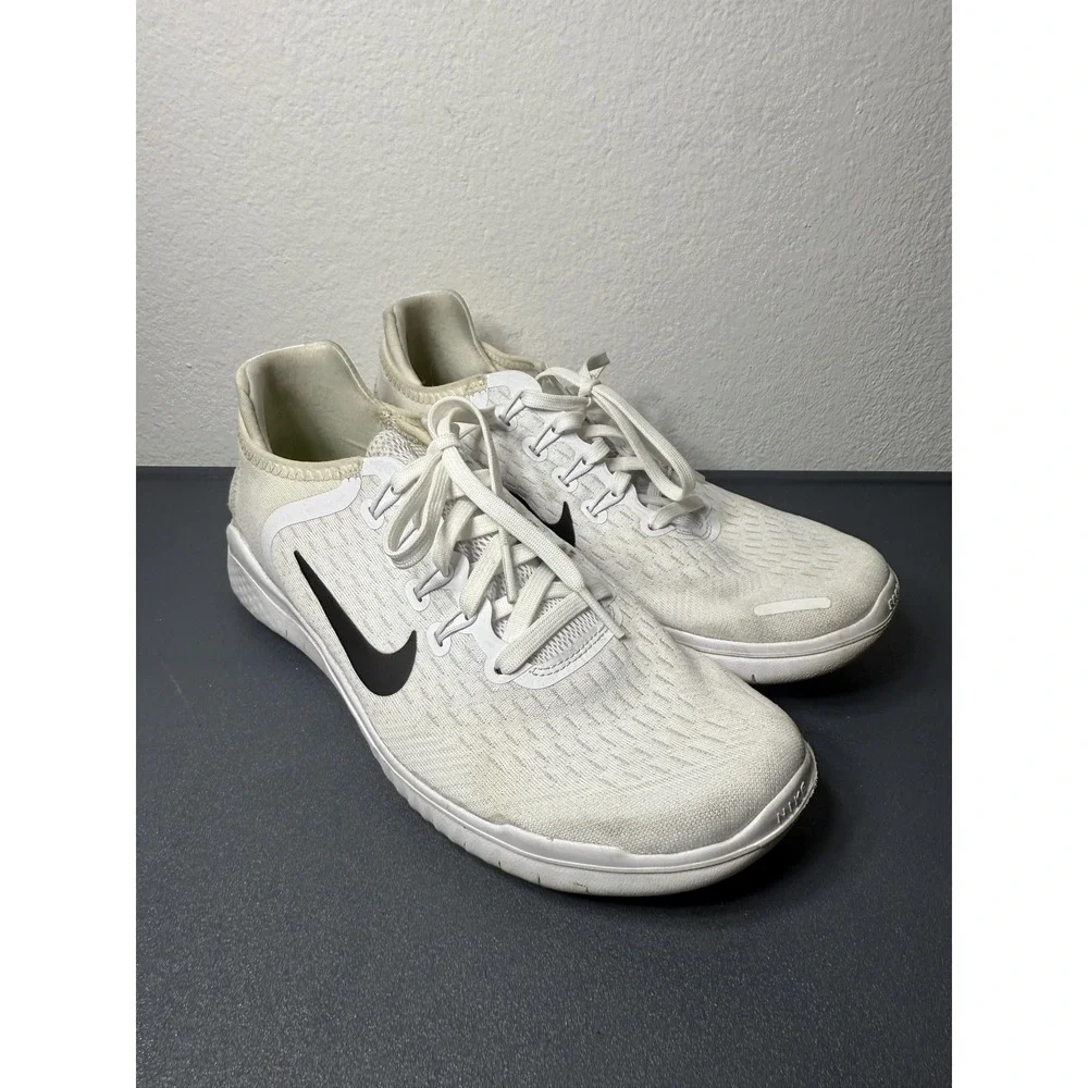 Nike Free RN‎ 2018 Shoes Mens Size 8 White Black Running Sneakers 942836-100